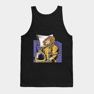 Lion Astronaut in Space Science Astronaut Tank Top